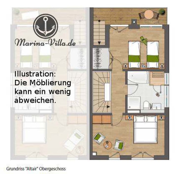 Unser Grundriss im Obergeschoss