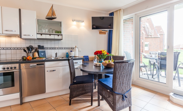 moderne Küche mit "Pütt un Pan"