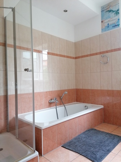 Wanne und Dusche im Bad