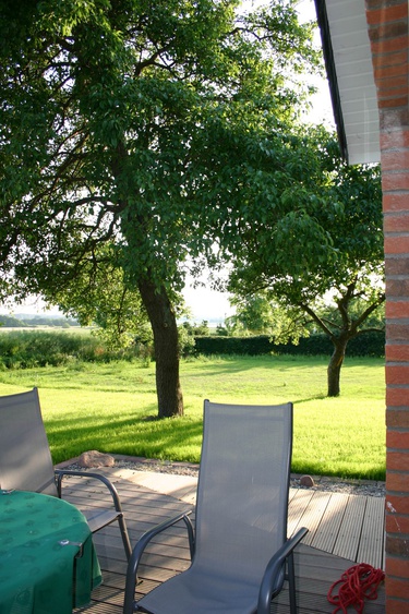 Blick nach SW von der grossen Terrasse auf die Geltinger Bucht