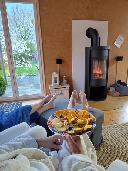 ..nach der Sauna gemütlich vor'm Kamin
