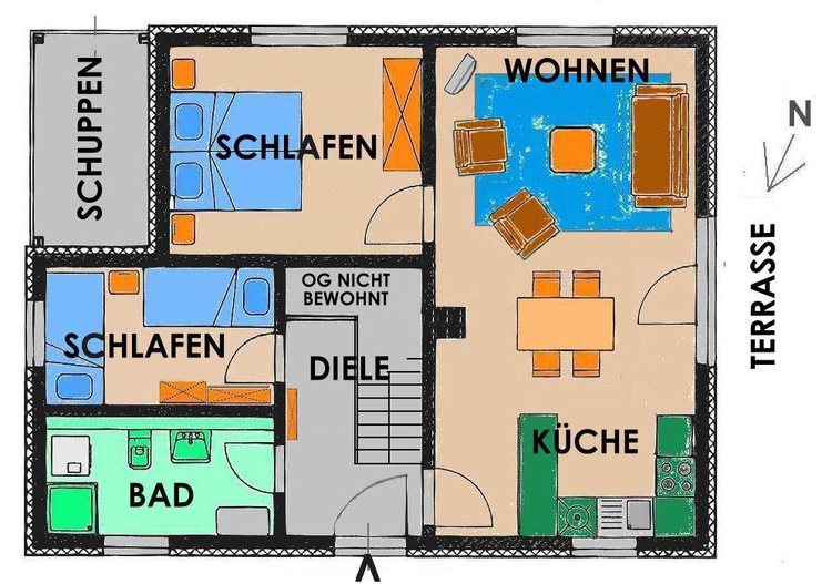 Grundriss (OG nicht zu nutzen)