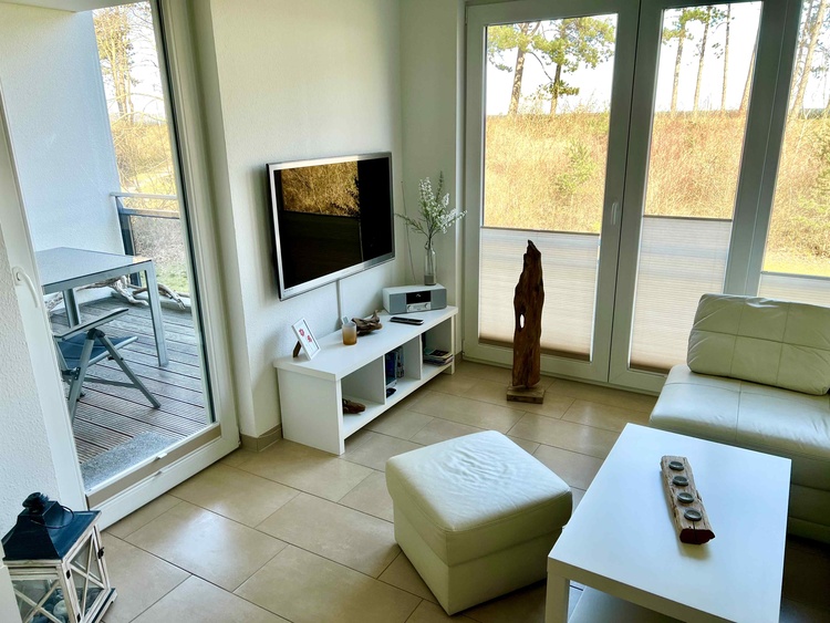 Blick zur windgeschützten Loggia