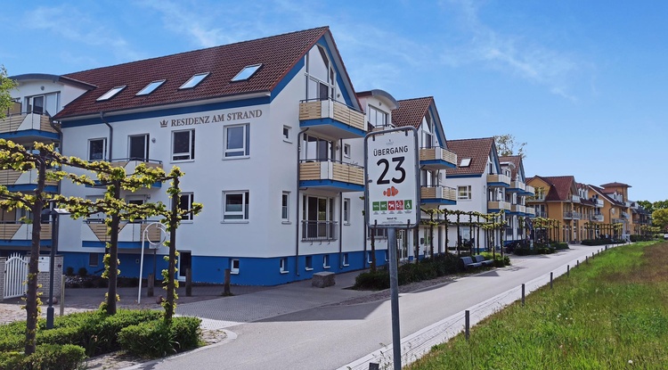 Residenz am Strand, Strandübergang 13 direkt vor dem Haus Residenz am Strand, Strandübergang 13 direkt vor dem Haus