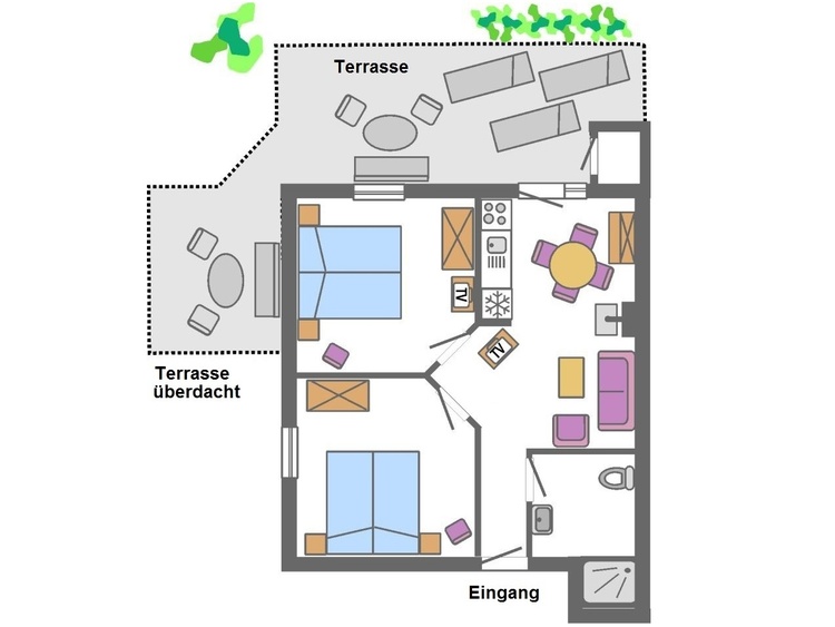 Ferienhaus lila - Grundriss Ferienhaus lila - Grundriss