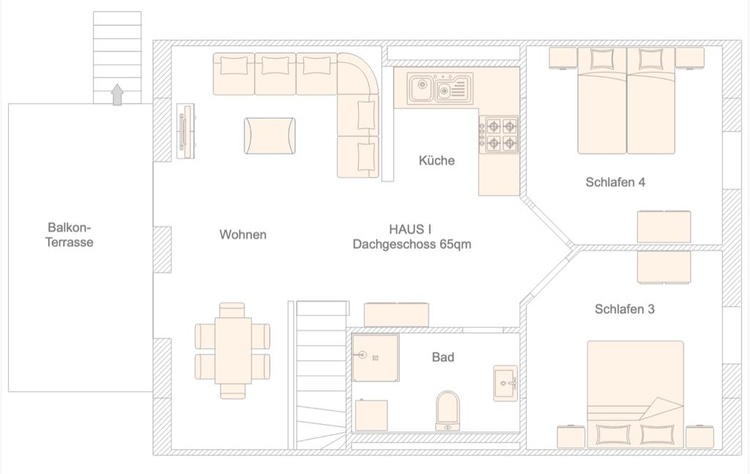 Grundriss DG – Ostsee-Ferienhaus I Grundriss DG – Ostsee-Ferienhaus I