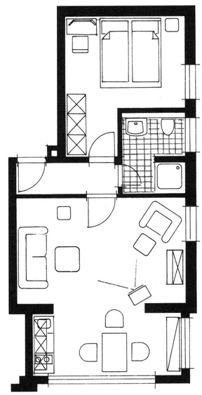 Grundriss Ferienwohnung Nr. 6 Villa Sturmvogel Ostseebad Binz