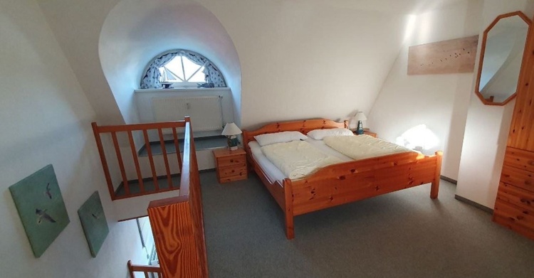 Schlafbereich, Teilansicht Doppelbett Schlafbereich, Teilansicht Doppelbett